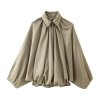 Collar long sleeved puffy baseball jacket women's jacket