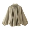 Collar long sleeved puffy baseball jacket women's jacket