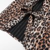 Leopard print lace up vest jacket for women